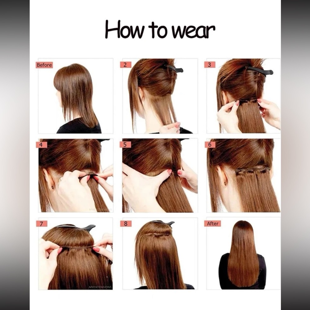 Clip In Hair Extensions ❤️ - Picture 2 of 4